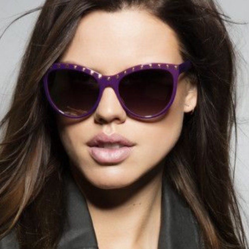 Perverse Sunglasses Pink Studded Adrain Sunglasses